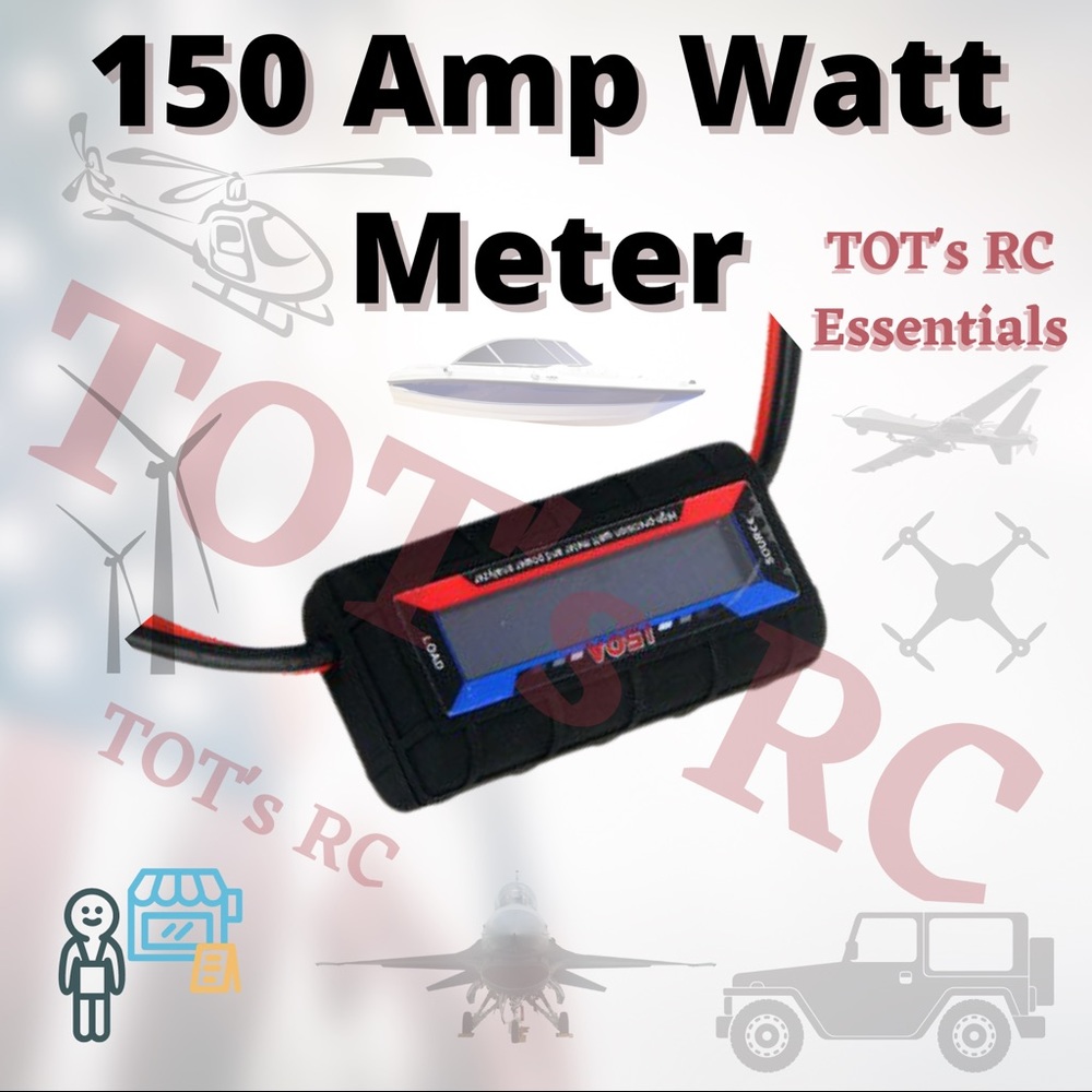150AMP WATT METER for RC Hobby or Solar - 12 AWG